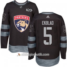Män Ishockey Florida Panthers Tröja Aaron Ekblad 5 1917-2017 100th Anniversary Adidas Svart Authentic